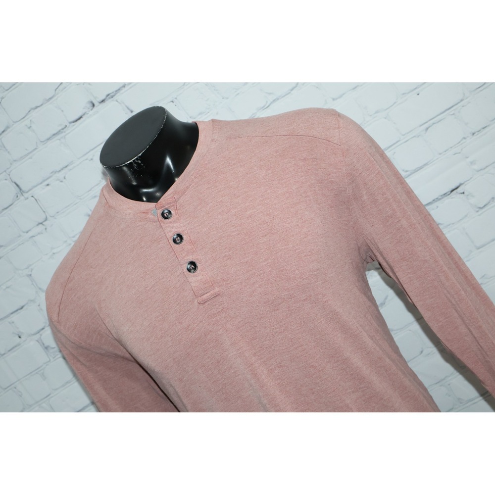 Free Fly Henley Mens Large Pink Bamboo Blend Performance Long Sleeve Shirt